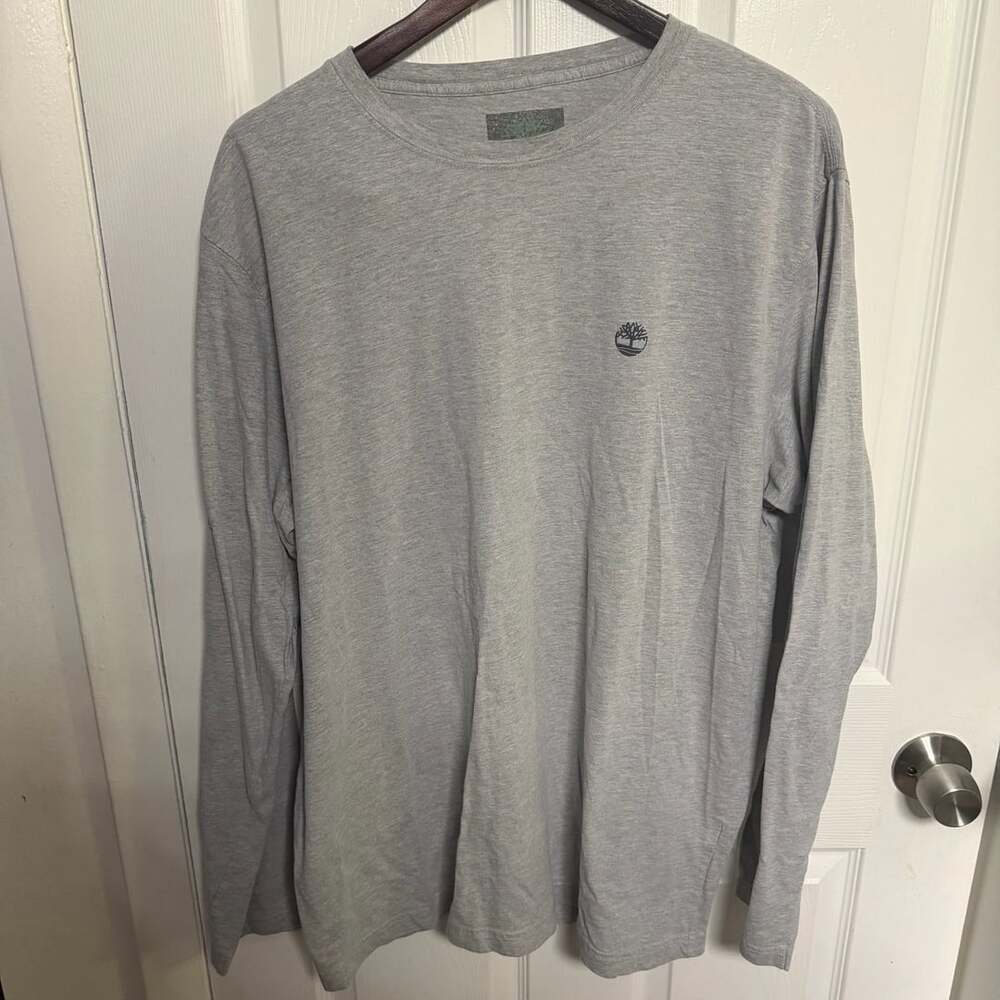 Timberland Long Sleeve Gray T-Shirt with Back Logo Print Size L